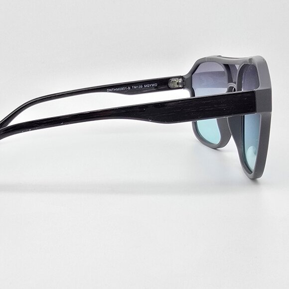 *SOLD* Tahari TM139 Grey Black Frame Green Gradient Lens Aviator Sunglasses 57mm - Picture 5 of 13